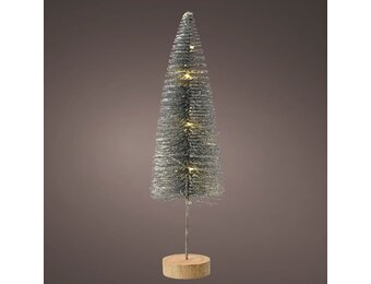 Mini kerstboom decoratief | zilver | LED/warm wit | 40cm