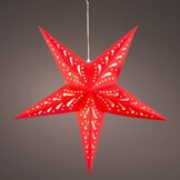 Ster kersthanger met lampjes | papier | ossenbloed | LED/warm wit | 60cm