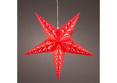 Ster kersthanger met lampjes | papier | ossenbloed | LED/warm wit | 60cm