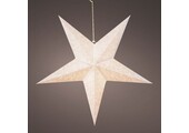 Ster kersthanger met lampjes | papier | wit met cirkels| LED/warm wit | 60cm