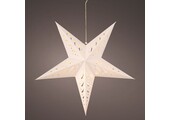 Ster kersthanger met lampjes | papier | wit met mandala | LED/warm wit | 60cm