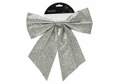 Kerststrik | polyester | zilver/glitters | 34cm