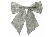 Kerststrik | polyester | zilver/glitters | 24cm
