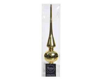 Kerstboom piek van glas | licht goud | 26cm