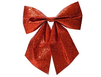 Kerststrik | polyester | rood | 24cm