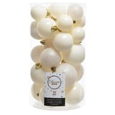 Kerstballen set 30-delig | kunststof/onbreekbaar | wolwit | diverse maten