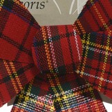 Kerststrik | polyester | rood/geruit | 38cm