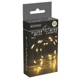 Kerstverlichting zilverdraad | 20 LED lampjes | warm wit | op batterijen