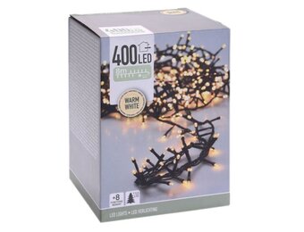 Kerstverlichting micro cluster | 400 LED lampjes | met timerfunctie | extra warm wit | 8m