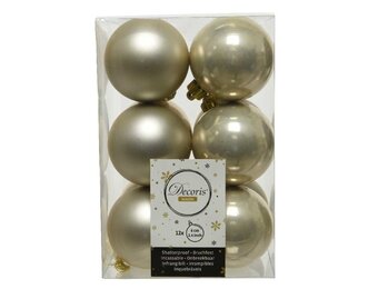 Kerstballen set 12-delig | parel | kunststof/onbreekbaar | 6cm