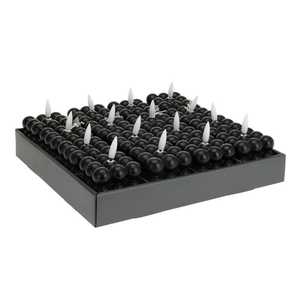 LED kaars | zwart/warmwit | M
