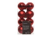 Kerstballen set 16-delig | kerstrood | kunststof/onbreekbaar | 4cm