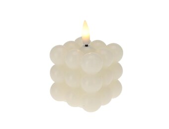 LED kaars | ivoor/warm wit | 5,8x5,8cm