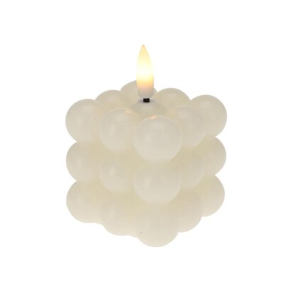 LED kaars | ivoor/warm wit | 5,8x5,8cm