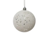 Gedecoreerde kerstbal ø8cm | onbreekbaar | sprankelend zilver