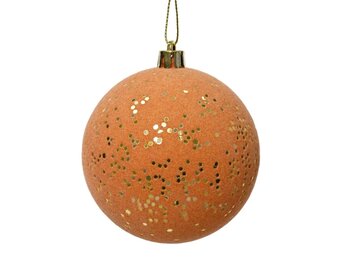 Gedecoreerde kerstbal ø8cm | onbreekbaar | sprankelend rose