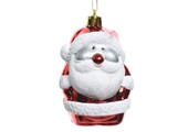 Kersthanger kerstman | onbreekbaar | rood/wit | set van 2 | 8cm