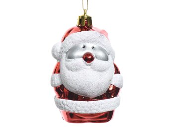 Kersthanger kerstman | onbreekbaar | rood/wit | set van 2 | 8cm