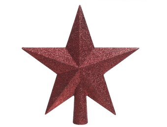 Kerstboom piek van glas | ossenbloed | 19cm