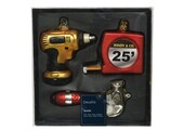 Kerstornamenten gereedschap | glas | set van 3