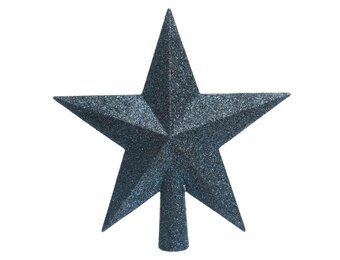 Kerstboom piek van glas | nachtblauw | 19cm