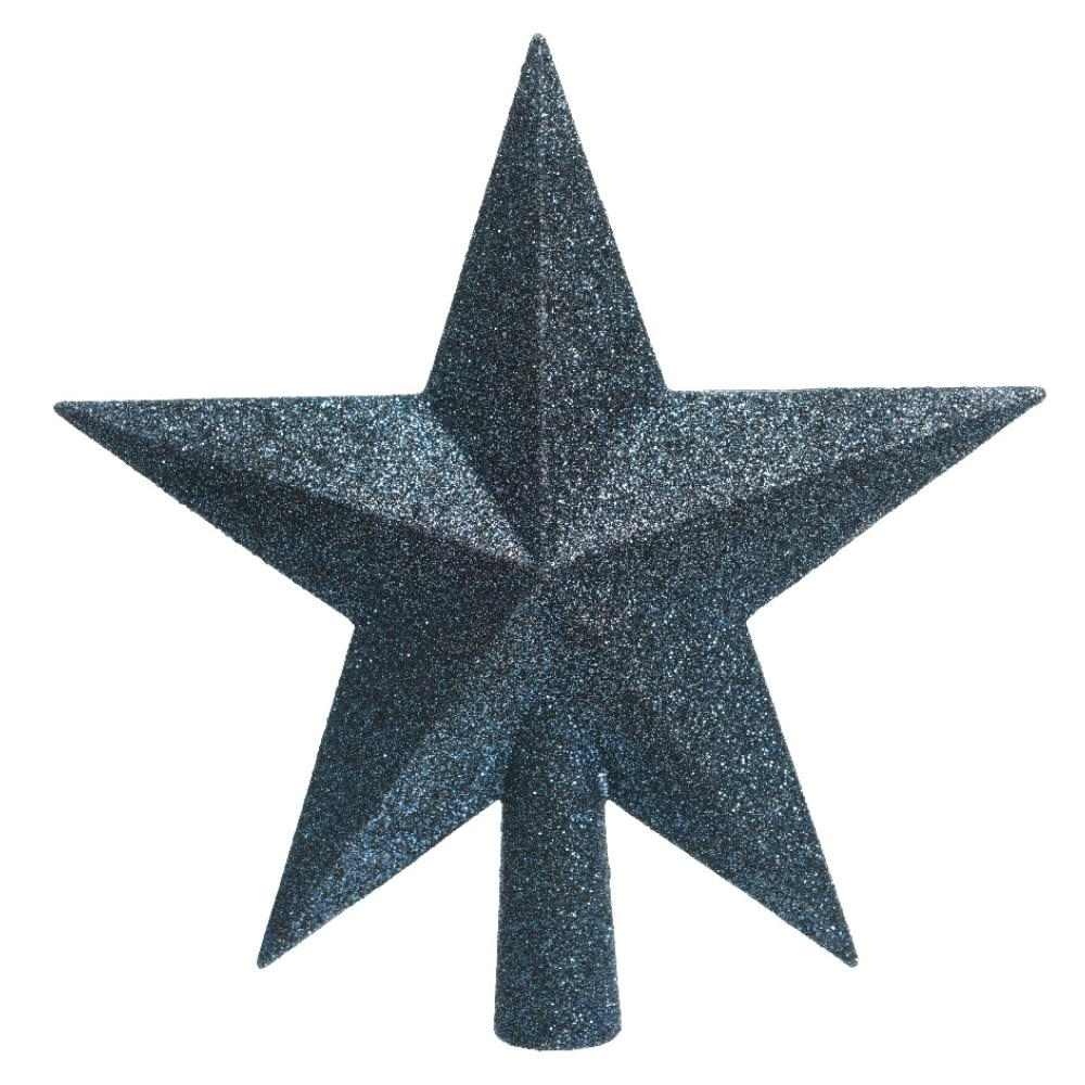 Kerstboom piek van glas | nachtblauw | 19cm