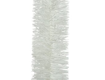 Kerstslinger lametta | glanzend winterwit | 270cm