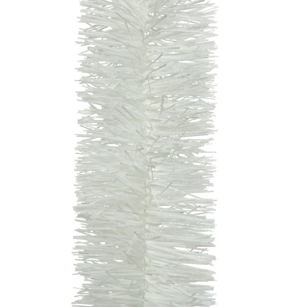 Kerstslinger lametta | glanzend winterwit | 270cm