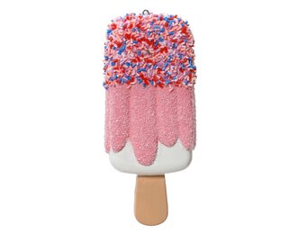 Kersthanger ijsje roze met spikkels | onbreekbaar | 12,3cm