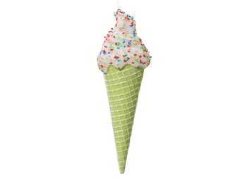 Kersthanger ijsje groen met spikkels | onbreekbaar | 17cm
