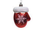 Kersthanger want met sneeuwvlok | onbreekbaar | rood/wit | set van 2 | 7cm