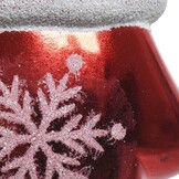 Kersthanger want met sneeuwvlok | onbreekbaar | rood/wit | set van 2 | 7cm