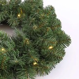 Norton kerstkrans | groen met LED lampjes | 45cm