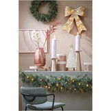 Glendon kerstkrans | groen met bevroren details & LED lampjes | 60cm
