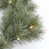 Glendon kerstkrans | groen met bevroren details & LED lampjes | 45cm