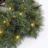 Glendon kerstkrans | groen met bevroren details & LED lampjes | 60cm