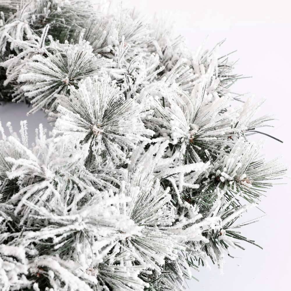 Dinsmore Frosted kerstkrans | wit/met sneeuw | 45cm