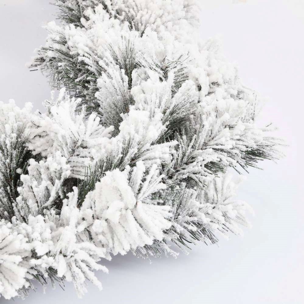 Dinsmore Frosted kerstguirlande | wit/met sneeuw | 180cm