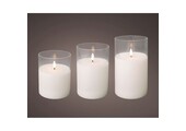 LED kaars | glas & wax | wit/warm wit | ø10x17,5/15/12,5cm