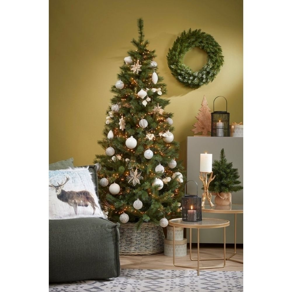 Forest Frosted Slim kunstkerstboom | groen met bevroren details | 185cm