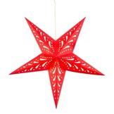 Ster kersthanger met lampjes | papier | ossenbloed | LED/warm wit | 60cm