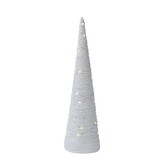 Kerstboom kegel met verlichting | papier | wit | LED/warm wit | 58cm