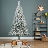 Rovinj Pine kunstkerstboom 210xø96cm | wit/met sneeuw