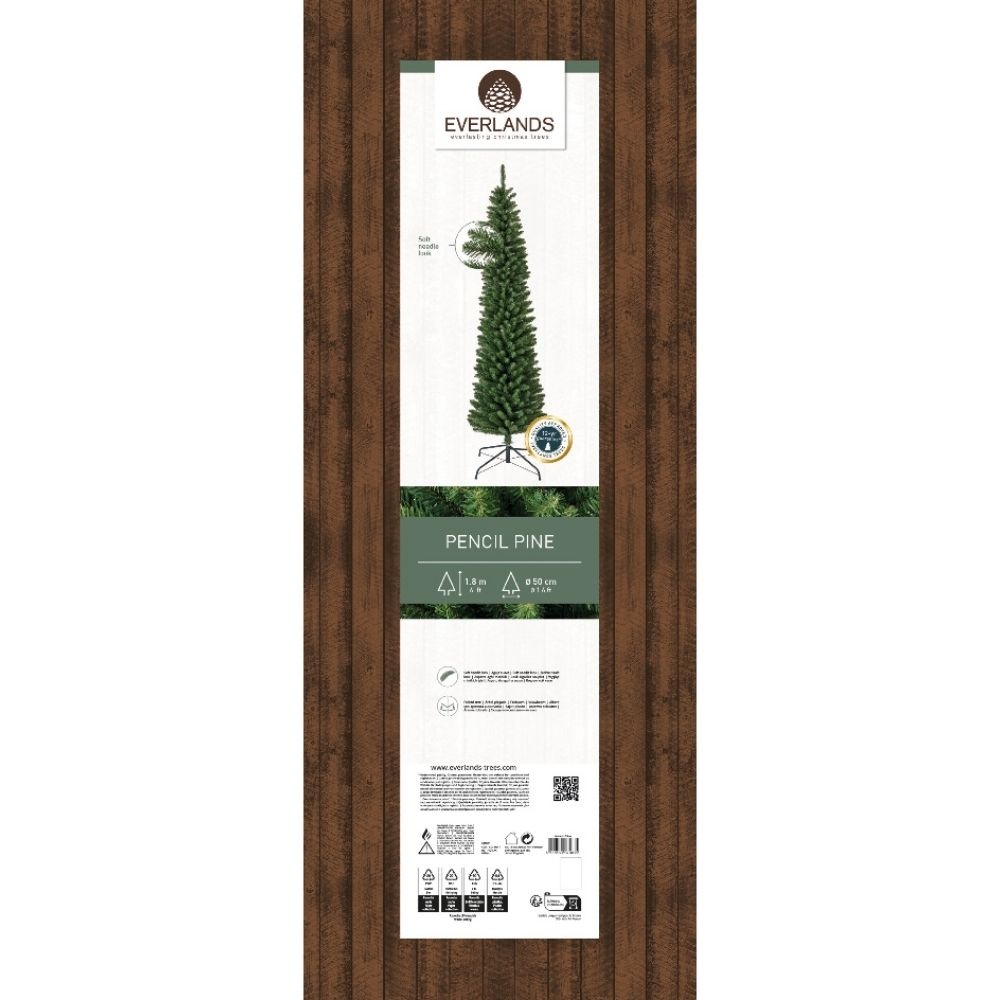 Pencil Pine Classic kunstkerstboom smal 180xø50cm | groen