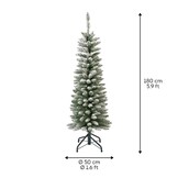 Pencil Pine Snowy kunstkerstboom smal 180xø50cm | wit/sneeuw