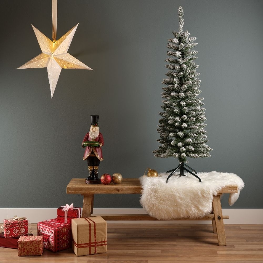 Pencil Pine Snowy kunstkerstboom smal 180xø50cm | wit/sneeuw