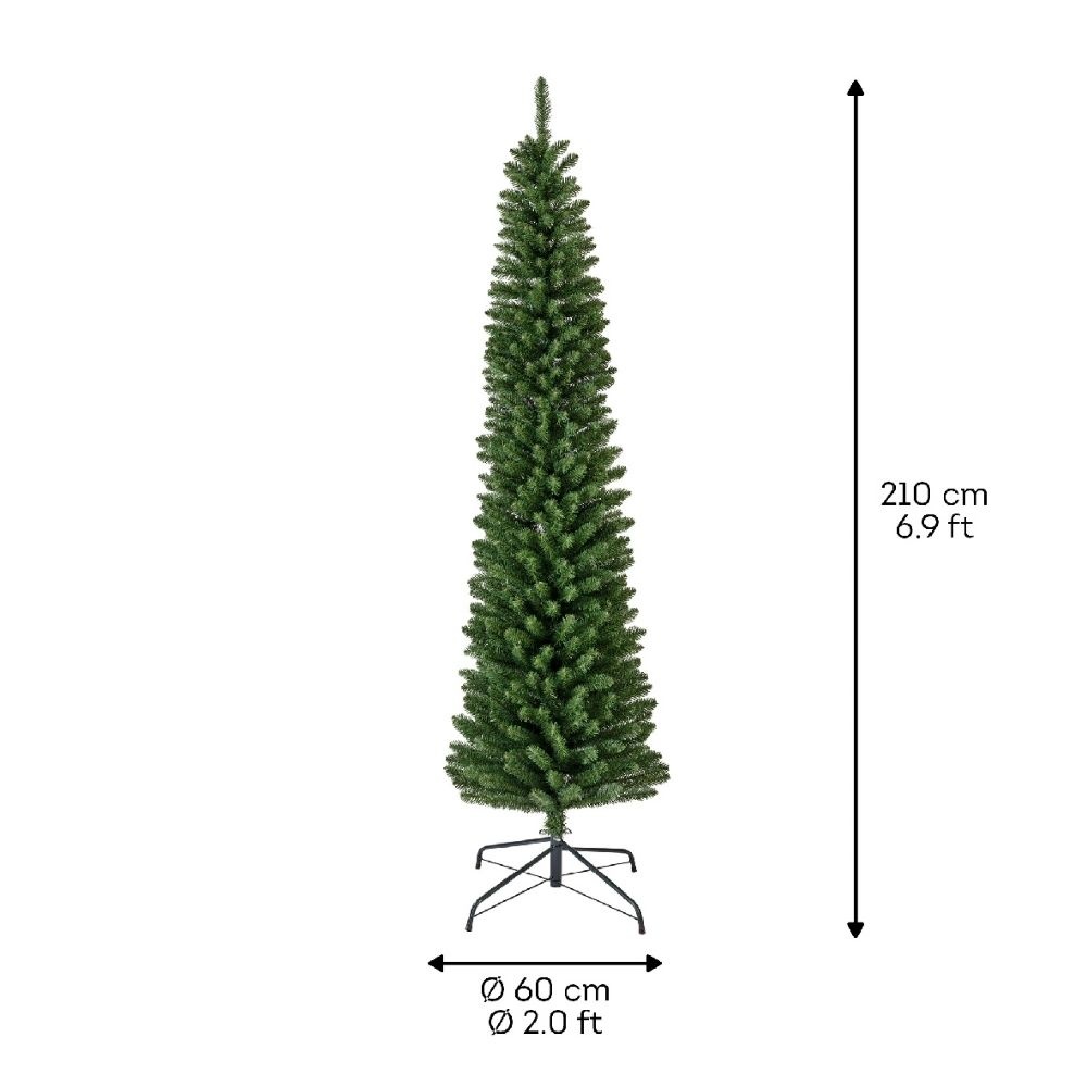Pencil Pine Classic kunstkerstboom smal 210xø60cm | groen