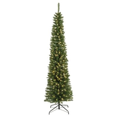 Pencil Pine Classic kunstkerstboom smal 180xø50cm | groen met 200 LED lampjes
