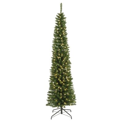 Pencil Pine Classic kunstkerstboom smal 240xø70cm | groen met 380 LED lampjes