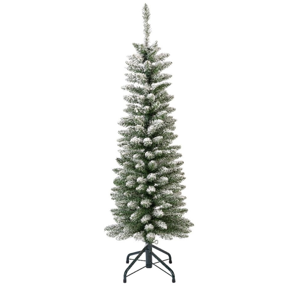 Pencil Pine Snowy kunstkerstboom smal 120xø41cm | wit/met sneeuw